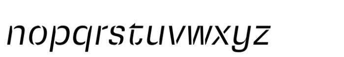 Squadra Stencil Light Italic Font LOWERCASE