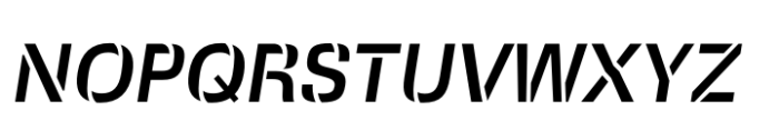 Squadra Stencil Medium Italic Font UPPERCASE