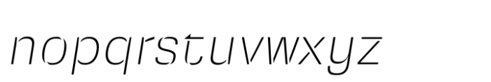 Squadra Stencil Thin Italic Font LOWERCASE