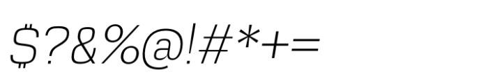 Squadra Thin Italic Font OTHER CHARS