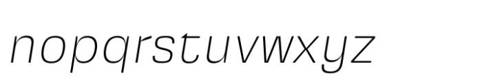 Squadra Thin Italic Font LOWERCASE
