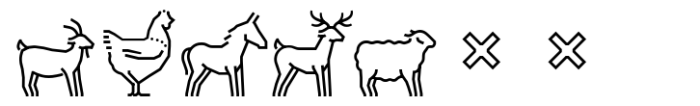 Square Line Icons Animals Animals Font LOWERCASE