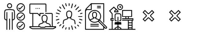 Square Line Icons Business Work 3 Font LOWERCASE