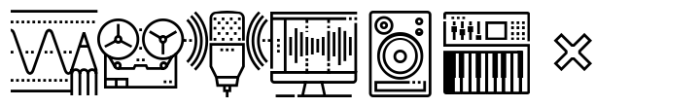 Square Line Icons Design Sound Font LOWERCASE