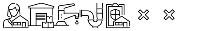 Square Line Icons Estate Cons Font LOWERCASE
