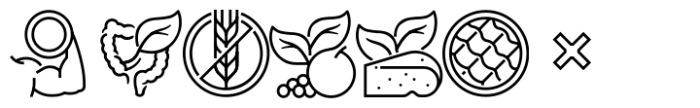 Square Line Icons Food Foods Font LOWERCASE