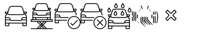 Square Line Icons Insurance Car Font LOWERCASE