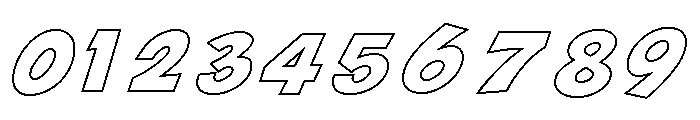 Squash Outline Font OTHER CHARS