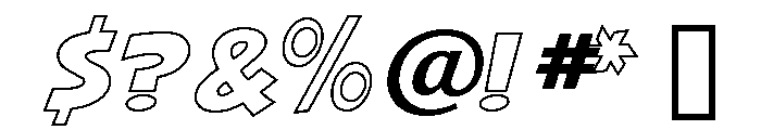 Squash Outline Font OTHER CHARS