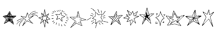 Star Hand Drawn Font UPPERCASE