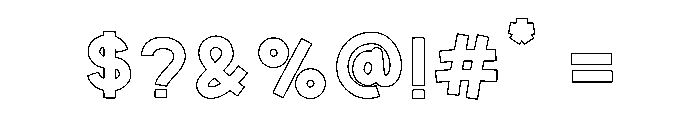 Stars Twinkle Outline Font OTHER CHARS