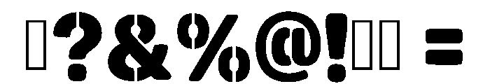 Steel Cut Stenci Regular Font OTHER CHARS