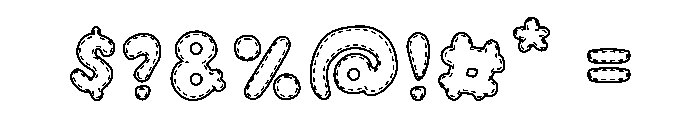 Stitch Display Outline Font OTHER CHARS