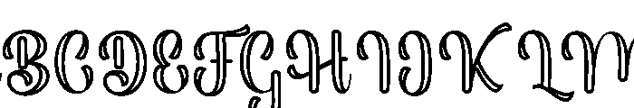 Stylish Alphabet Outline Reg Font UPPERCASE