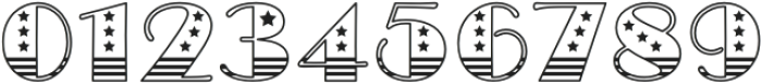Stars And Stripes Outline otf (400) Font OTHER CHARS