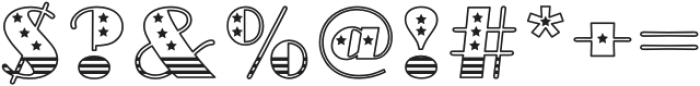 Stars And Stripes Outline otf (400) Font OTHER CHARS