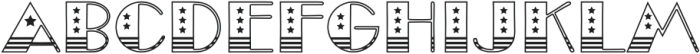 Stars And Stripes Outline otf (400) Font UPPERCASE