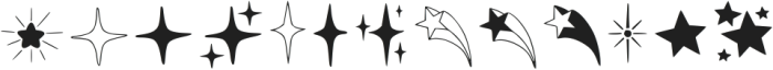 Stars Sparkles 2 Regular otf (400) Font LOWERCASE