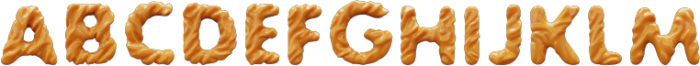 Sticky Toffee 3D 1 Regular otf (400) Font LOWERCASE