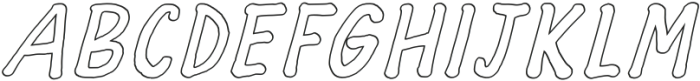 Strawberry Frosty Oblique Outline otf (400) Font UPPERCASE