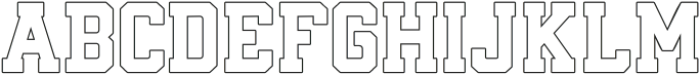 stacked college outline otf (400) Font LOWERCASE