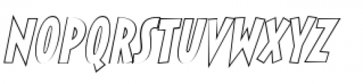 Sticky Moula BTN Outline Oblique Font LOWERCASE