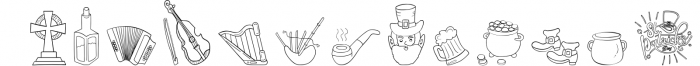 St. Patrick Doodles - Dingbats Font Font UPPERCASE