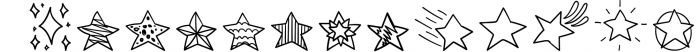 Star Doodles - Dingbats Font Font UPPERCASE
