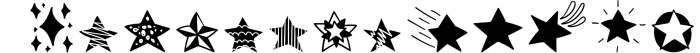 Star Doodles - Dingbats Font Font LOWERCASE