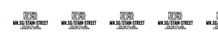 Stain Street PERSONAL USE Regular Font OTHER CHARS