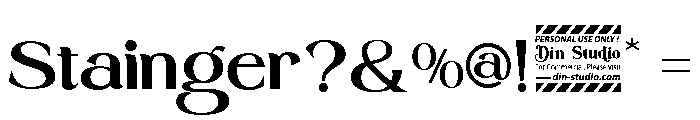 Stainger Personal Use Only Reg Font OTHER CHARS