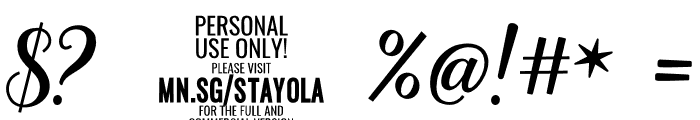 Stayola Bold PERSONAL USE Regular Font OTHER CHARS