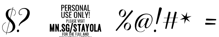 Stayola Heart PERSONAL USE Regular Font OTHER CHARS
