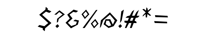 Stormblade Oblique Font OTHER CHARS