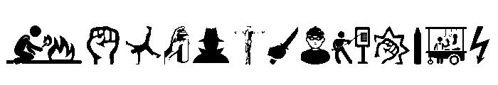 Street Icons Font UPPERCASE