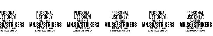Strikers Connect PERSONAL Regular Font OTHER CHARS