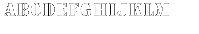 Stencil Outline Font LOWERCASE