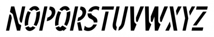 Steel Stencil JNL Oblique Font LOWERCASE