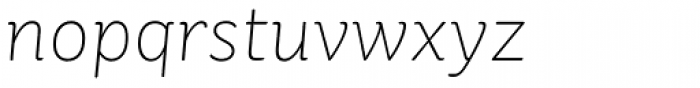 St Ryde Thin Italic Font LOWERCASE