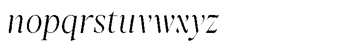 Stagger Extra Light Condensed Italic Font LOWERCASE
