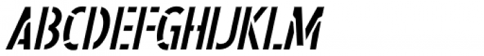 Steel Stencil Oblique JNL Font UPPERCASE