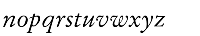 Stempel Garamond LT Italic Font LOWERCASE