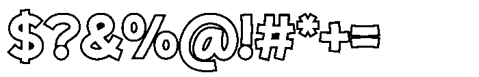 Sticky Brown Outline Font OTHER CHARS