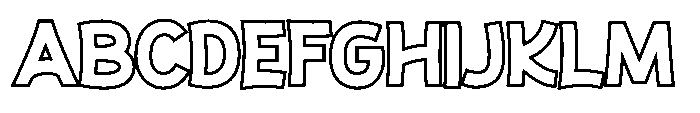 Sticky Brown Outline Font UPPERCASE