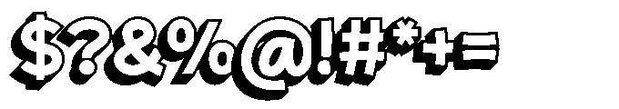 Sticky Brown Shadow Font OTHER CHARS