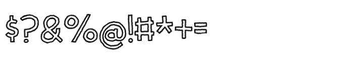 Sticky Rush Outline Font OTHER CHARS