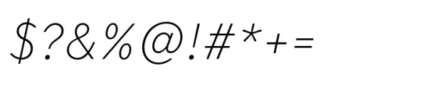 Stimulus Extra Light Oblique Font OTHER CHARS