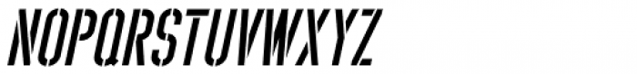 Stovepipe Stencil Oblique JNL Font LOWERCASE