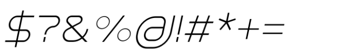 Stratopika Light Italic Font OTHER CHARS