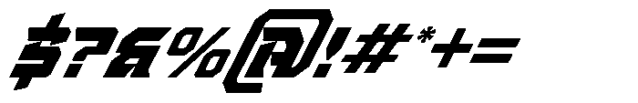 Strike Vortex Italic Font OTHER CHARS